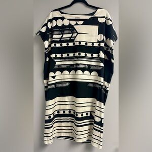 CHICOS Geometric Striped Tunic Dress NWT Chicos Size 2 (U.S. Size 12/14)